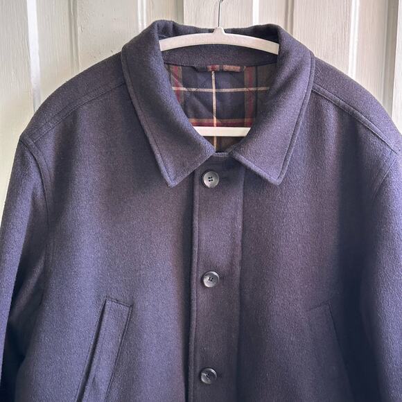 Brook Taverner Country Coat Wool Cashmere Navy Blue - Picture 3 of 10